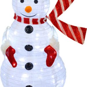 Dekorácia MagicHome Vianoce, snehuliak, kov/textil, 90xLED teplá biela, časovač, 50.8x40.6x91 cm
