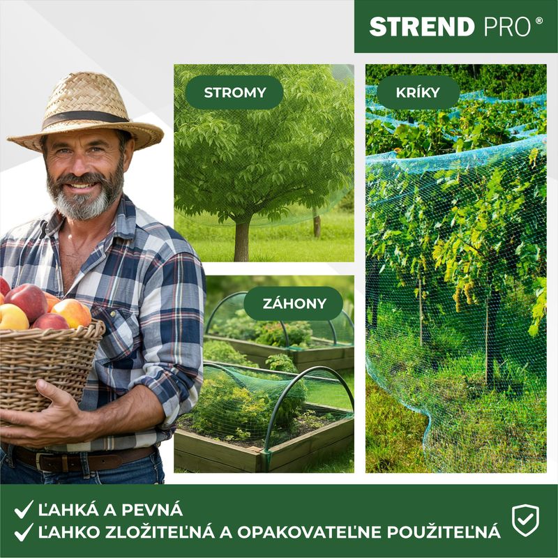 Sieť Strend Pro, 2x5 m, oko 18 mm, proti vtákom, PE – Obrázok 2