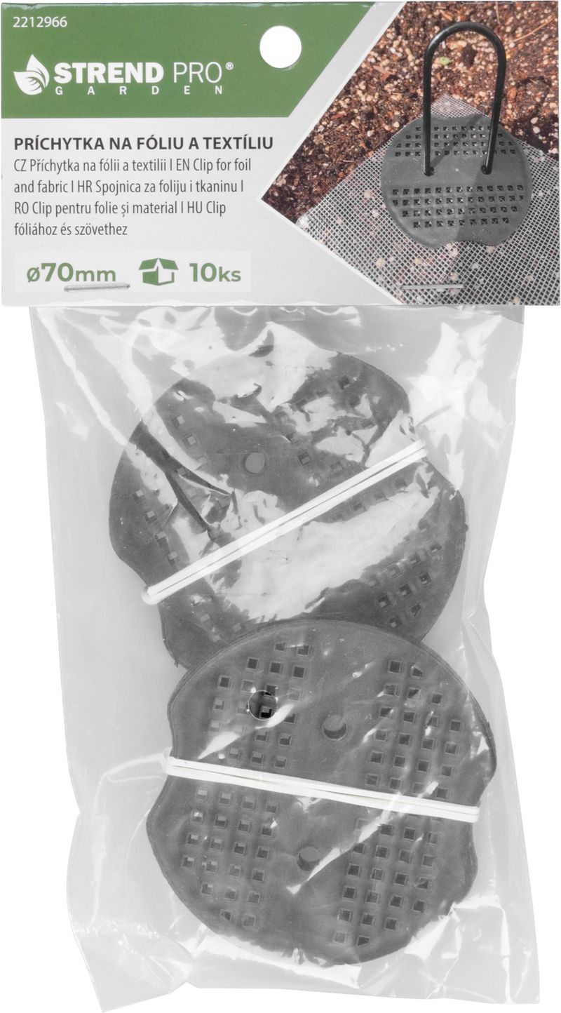 Príchytka Strend Pro, na fóliu a textíliu, upevňovacia, záhradná, 7 cm, bal. 10 ks – Obrázok 3