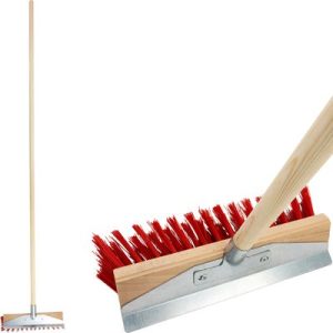 Metla Geco U300.3, 300mm, cestárska s násadou, s kovovou škrabkou