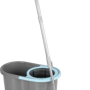 Súprava upratovacia Strend Pro Quantum 16 lit., rotačný mop na podlahy + vedro, teleskopická násada, tyrkys/sivá, mix farieb