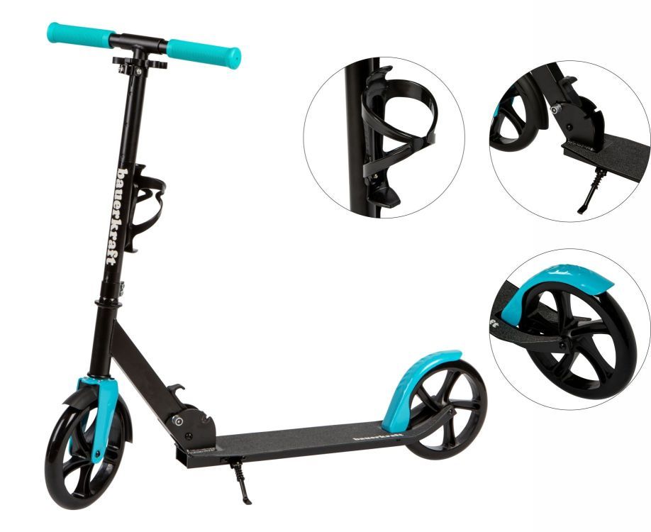 Mestská kolobežka pre deti a tínedžerov, skladacia, nastavenie výšky 91-101 cm, kolieska 200 mm, držiak na fľašu