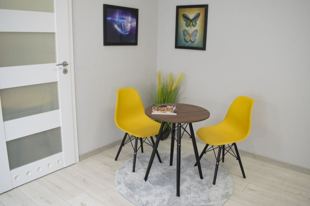 Konferenčný stolík TODI, moderný škandinávsky, hnedý, okrúhla doska, 60 cm – Obrázok 6