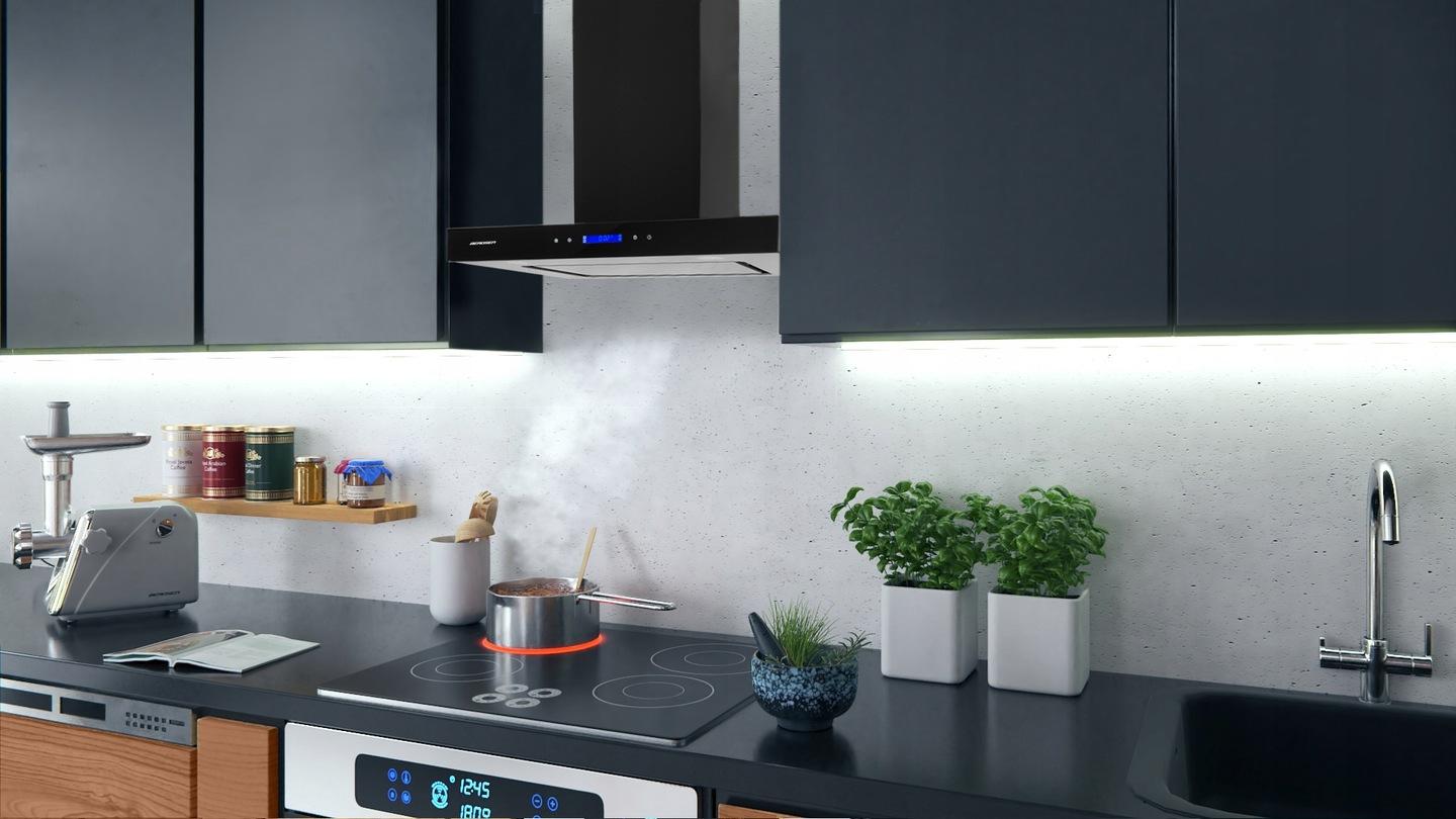 Berdsen BE-60E 60 cm čierny kuchynský digestor – Obrázok 2