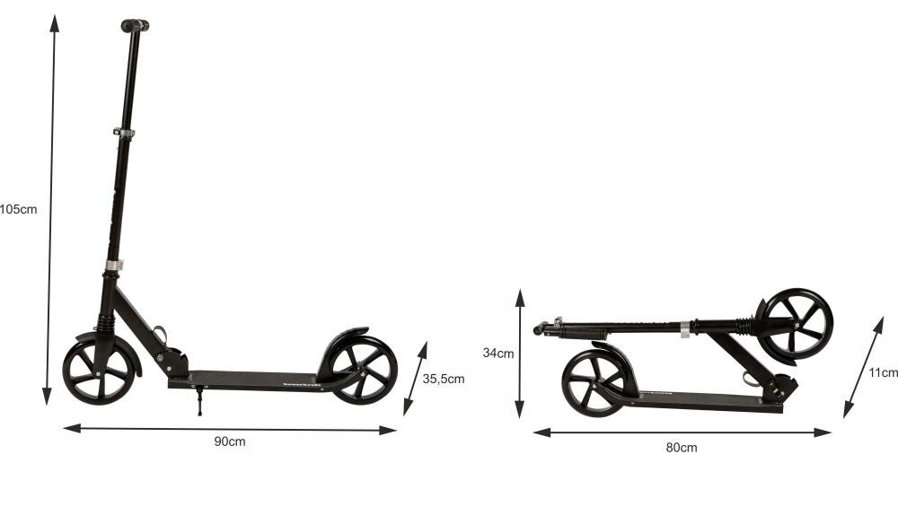 Mestská kolobežka pre deti a tínedžerov, skladacia, nastavenie výšky 95-105 cm, kolieska 200 mm – Obrázok 2