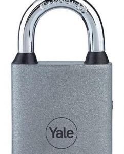 Zámok Yale Y111S/38/121/1, visiaci, železný, strieborný, 38 mm, 3 kľúče