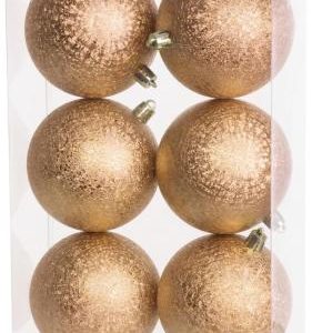 Gule MagicHome Vianoce, 6 ks, šampaň, na vianočný stromček, 8 cm