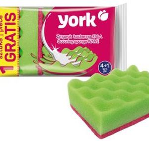 Hubka York 030220, špongia na kuchynský riad, 4+1 ks, wave, vlnitá