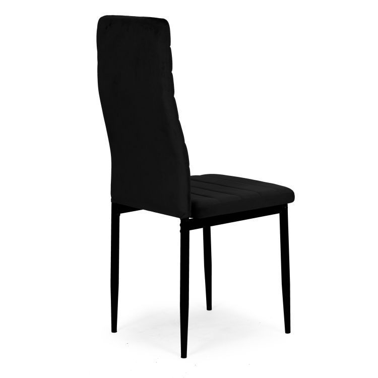 Stoličky s tvarovaným operadlom - ČIERNY ZAMAT - 4 kusy – Obrázok 5