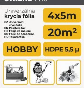 Fólia krycia Strend Pro Hobby, maliarska, 4x5 m, 5,5µ, zakrývacia