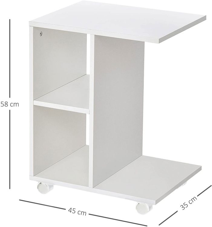 Konferenčný stolík, nočný stolík na kolieskach, organizér ModernHome – Obrázok 2