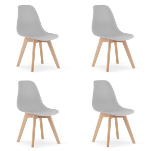 Sada 4 sivých stoličiek