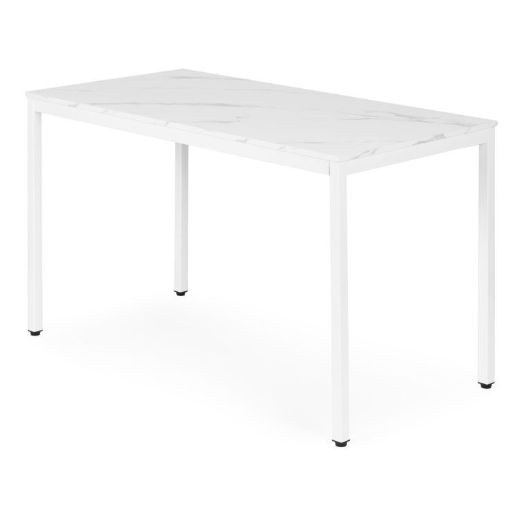 Kuchynský jedálenský stôl pre 4-5 osôb, počítačový stôl 120x60 cm, biely mramor, ModernHome – Obrázok 2