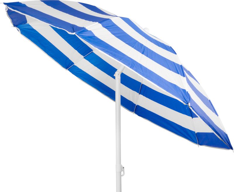 Slnečník DALIA 180 cm, 32/32 mm, s naklápacím kĺbom, modro-biely, plážový – Obrázok 2
