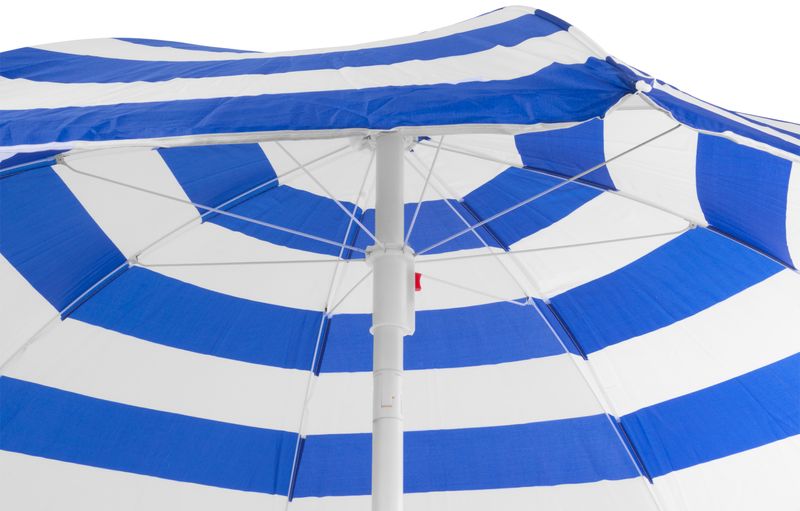 Slnečník DALIA 180 cm, 32/32 mm, s naklápacím kĺbom, modro-biely, plážový – Obrázok 3