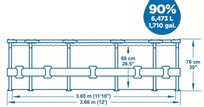 Bazén Bestway® Steel Pro MAX, 56416, kartušová filtrácia, 366x76 cm – Obrázok 2