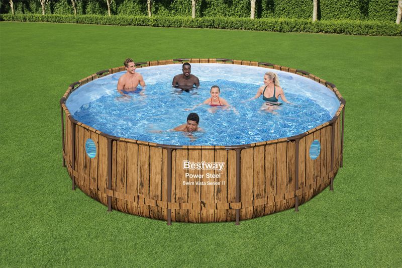 Bazén Bestway® Power Steel™, Vista Series, 56725, kartušová filtrácia, rebrík, plachta, dávkovač, 488x122 cm – Obrázok 3