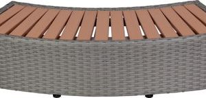 Schodík k vírivke MSpa®, k okrúhlej vírivke, vzhľad ratan, šedé, 92x30x22 cm