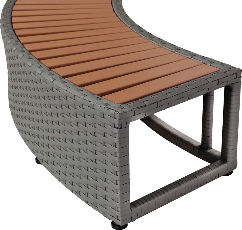 Schodík k vírivke MSpa®, k okrúhlej vírivke, vzhľad ratan, šedé, 92x30x22 cm – Obrázok 3