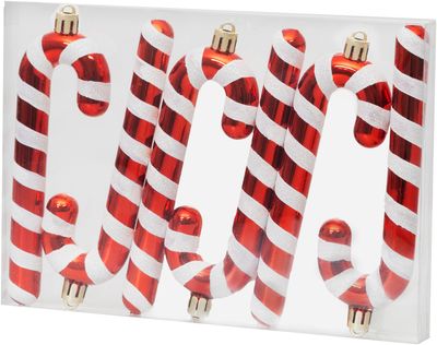 Dekorácia MagicHome Vianoce, Vianočná lízanka, bielo-červená, 12,5 cm, bal 6ks – Obrázok 6
