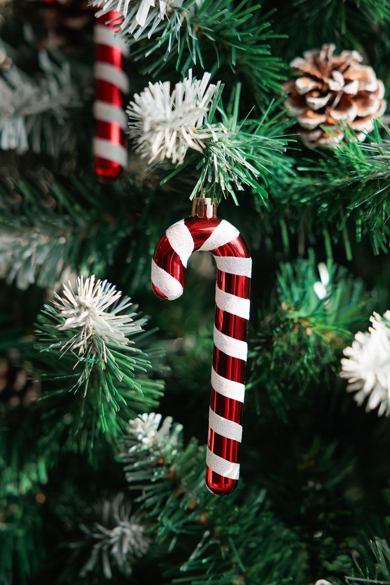 Dekorácia MagicHome Vianoce, Vianočná lízanka, bielo-červená, 12,5 cm, bal 6ks – Obrázok 4