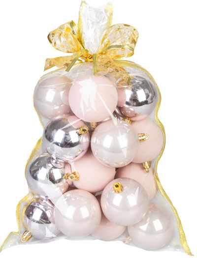 Gule MagicHome Vianoce, sada, 20 ks, ružové, mix, na vianočný stromček, 6 cm – Obrázok 6