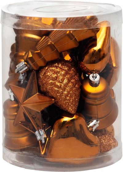 Dekorácie MagicHome Vianoce, sada, 20 ks, medeno zlaté, mix, na vianočný stromček – Obrázok 7