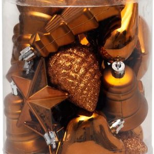 Dekorácie MagicHome Vianoce, sada, 20 ks, medeno zlaté, mix, na vianočný stromček