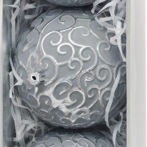 Gule MagicHome Vianoce, sada, 3 ks, strieborná, na vianočný stromček, 10 cm