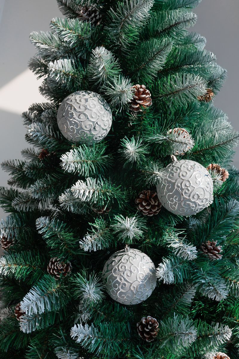 Gule MagicHome Vianoce, sada, 3 ks, strieborná, na vianočný stromček, 10 cm – Obrázok 2