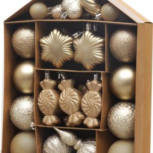 Gule MagicHome Vianoce, sada, 32 ks, šampaň, mix, na vianočný stromček