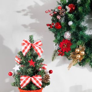 Dekorácia MagicHome Vianoce, stromček, s hviezdou, 21 cm