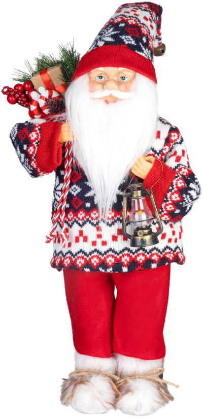 Dekorácia MagicHome Vianoce, Santa, so svetrom, 45 cm – Obrázok 4