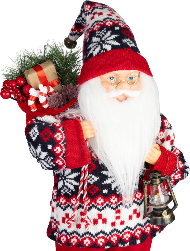 Dekorácia MagicHome Vianoce, Santa, so svetrom, 45 cm – Obrázok 3