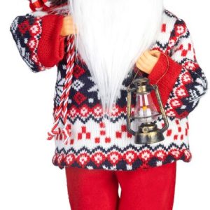 Dekorácia MagicHome Vianoce, Santa, so svetrom, 60 cm
