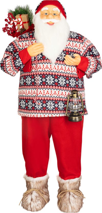 Dekorácia MagicHome Vianoce, Santa, so svetrom, 120 cm – Obrázok 4