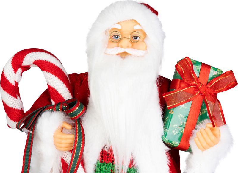 Dekorácia MagicHome Vianoce, Santa, s darčekom, červený, 45 cm – Obrázok 2
