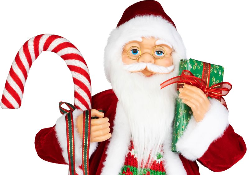 Dekorácia MagicHome Vianoce, Santa, s darčekom, červený, 60cm – Obrázok 4