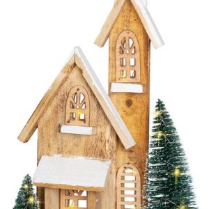 Dekorácia Kostol, 15xLED, 24x9x42 cm, časovač, 2xAA