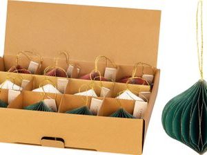 Dekorácia na stromček, guľa, 8 cm, mix farieb, Sellbox 12 ks