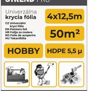 Fólia krycia Strend Pro Hobby, maliarska, 4x12,5 m, 5,5µ, zakrývacia
