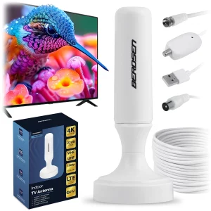 Berdsen BD-956 360-stupňová TV ultra HD 4K vnútorná anténa, biela