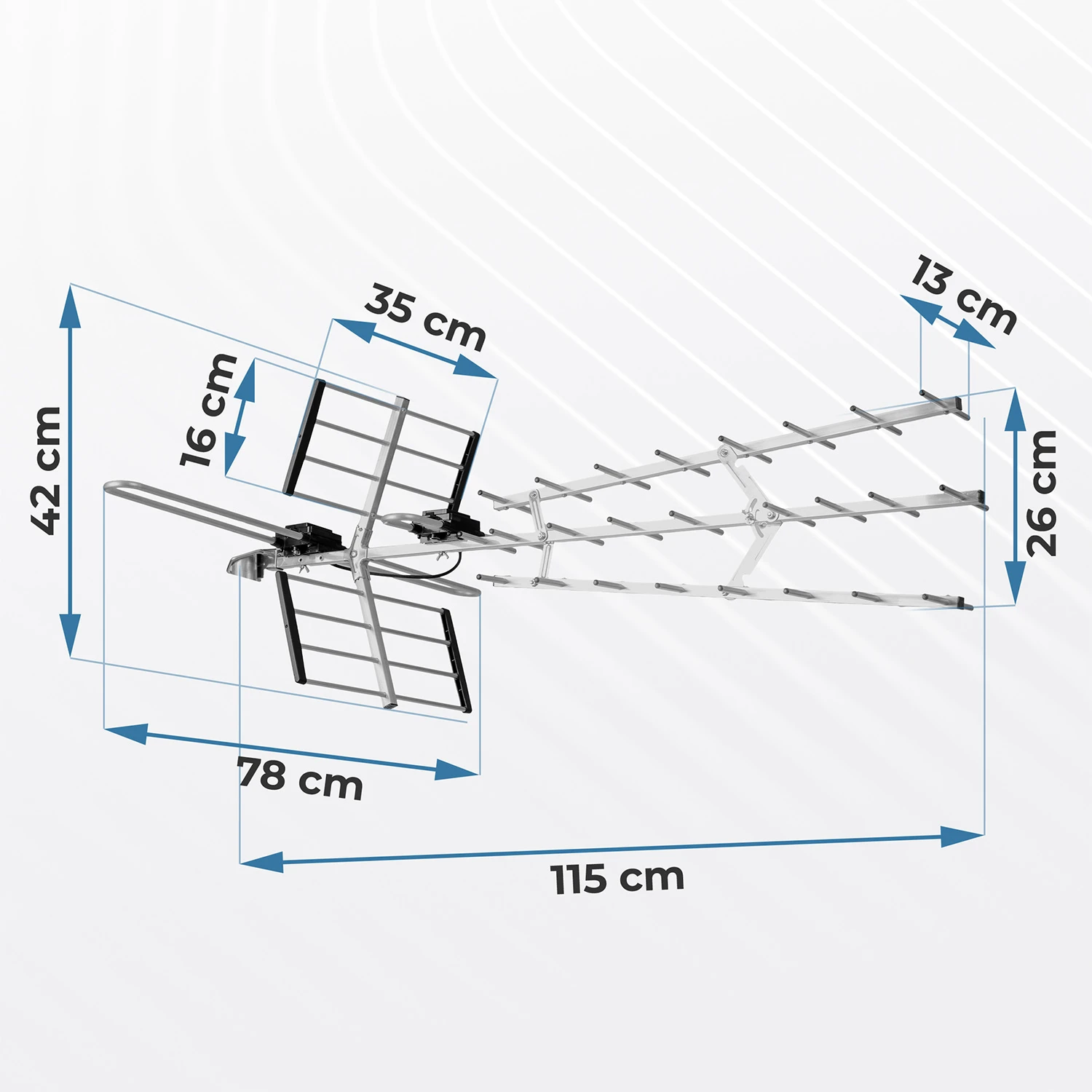 Berdsen BD-952 smerová vonkajšia TV anténa ultra HD 4K – Obrázok 7