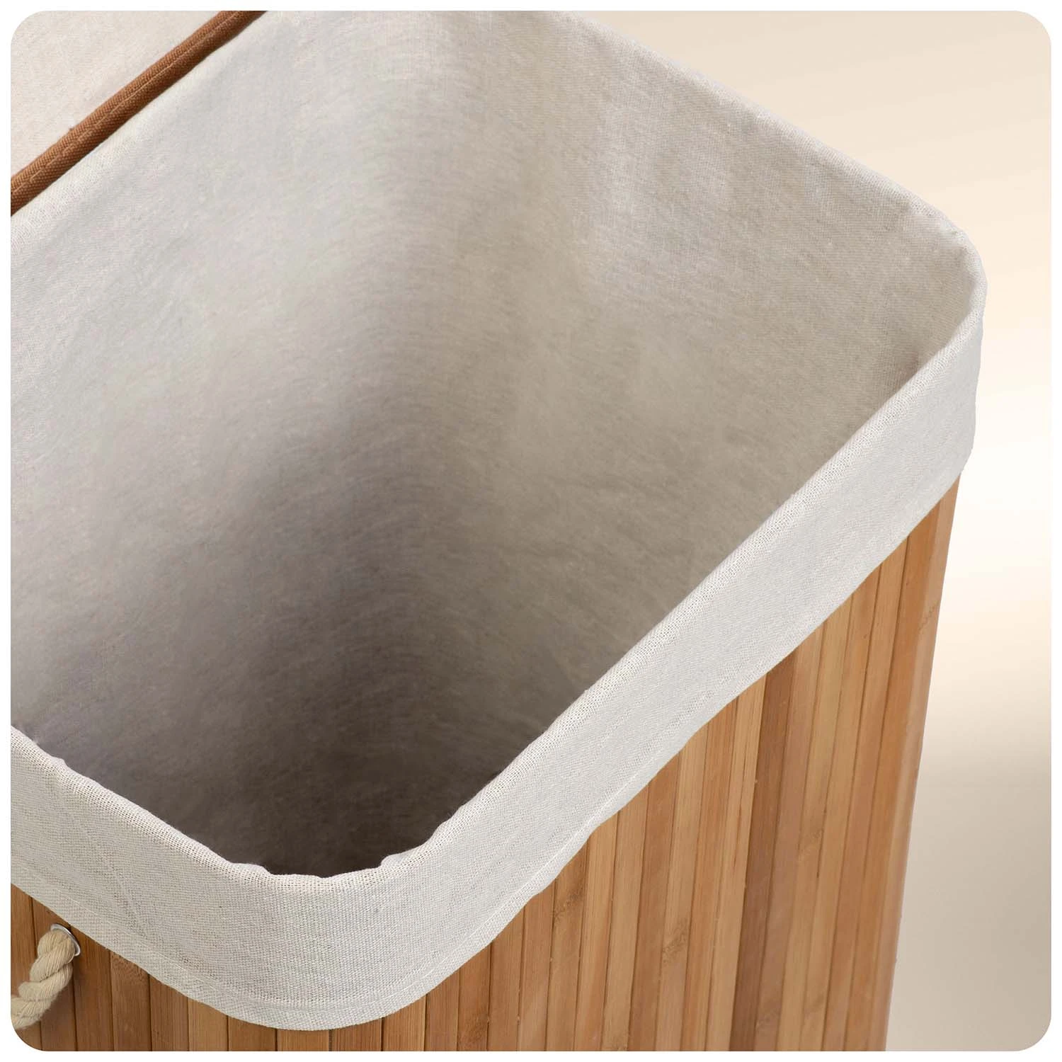 Bambusový kôš na bielizeň s vekom 72 l Massido – Obrázok 8