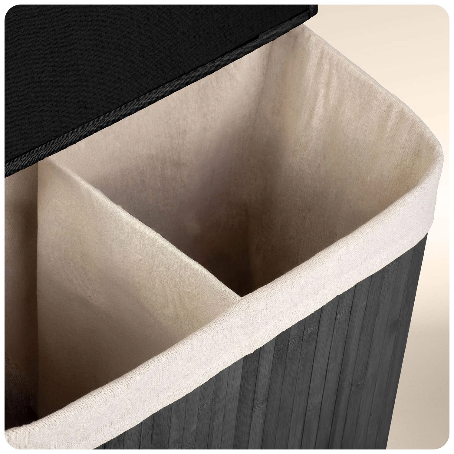 Bambusový kôš na bielizeň s vekom 100 l Massido – Obrázok 5