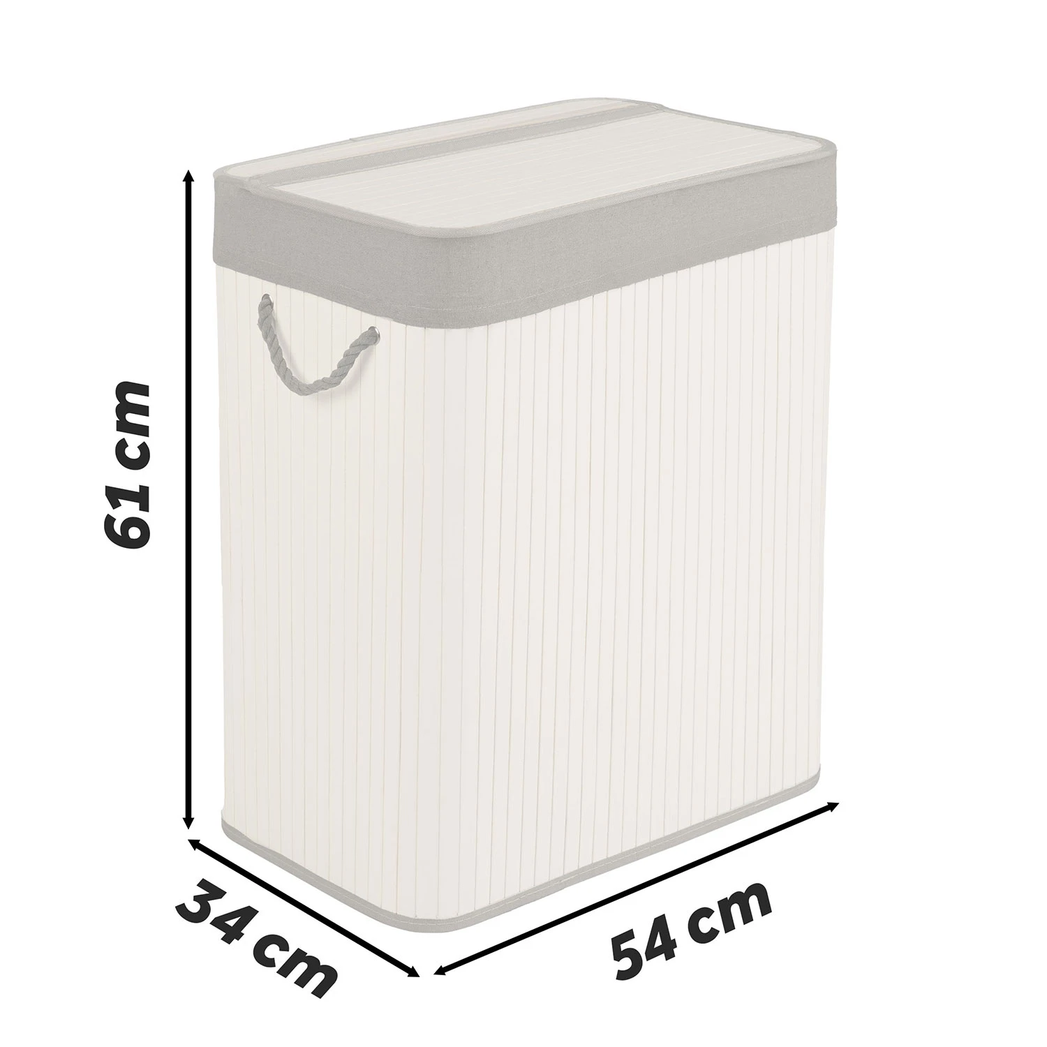 Bambusový kôš na bielizeň s vekom 100 l Massido – Obrázok 7