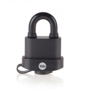 Zámok Yale Y220B/51/118/1, High Security, visiaci, laminovaná oceľ, čierny, 53 mm, 3 kľúče