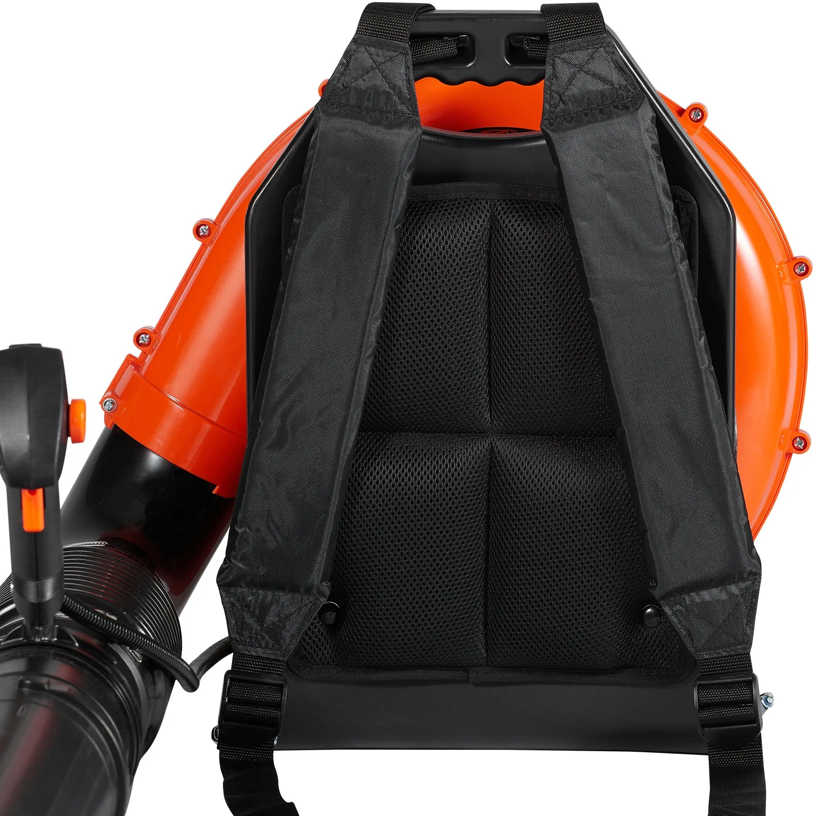 Chrbtový fúkač lístia, 79 cm3 2-taktný benzínový fúkač lístia s 3-litrovou palivovou nádržou, objem vzduchu 930 CFM, rýchlosť 184 mph, ideálny na starostlivosť o trávnik, čistenie lístia a odstraňovanie snehu – Obrázok 2