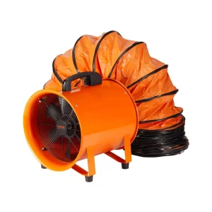 Stavebný ventilátor 255W AC motor Stavebný ventilátor 2830 ot./min Stavebný ventilátor 1720 CFM (2922 m³/h) Axiálny ventilátor s 10 m hadicou Axiálny ventilátor Hladina hluku 79 dB Priemyselný ventilátor