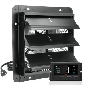 Odsávací ventilátor, 305 mm, regulátor teploty a vlhkosti, EC motor, 904 CFM, nástenný ventilátor s reguláciou otáčok, vetranie a chladenie pre skleníky a garáže